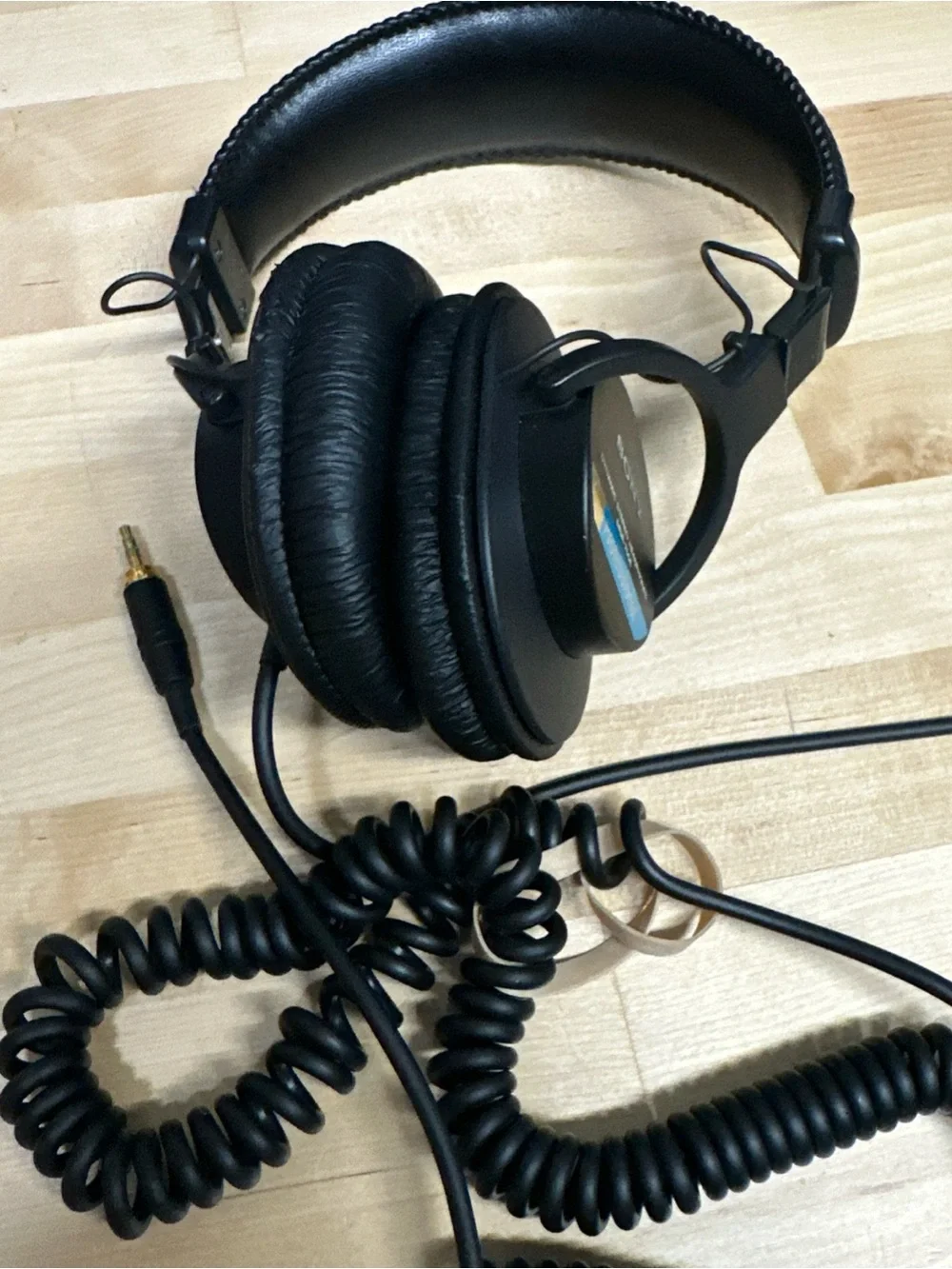 Sony Black Over-Ear Headphones with Blue Accent
